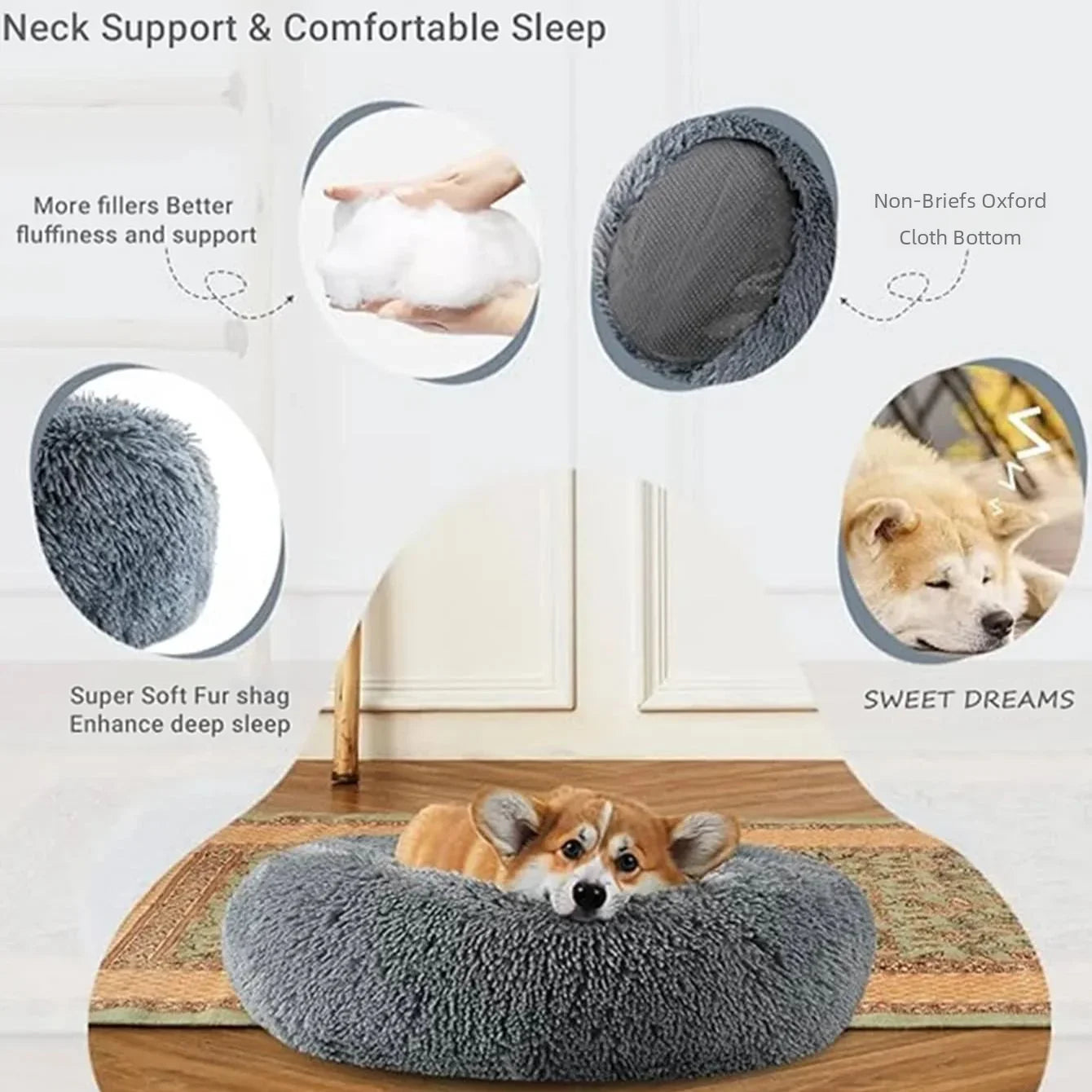 Cama nido ultra suave para perros y gatos